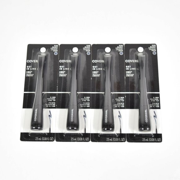 4X Covergirl Get in Line Liquid Eyeliner #330 BLACK CRYSTAL - Picture 1 of 2